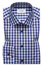 Men's Eton Slim Fit Check Dress Shirt .5 - - Blue