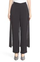 Women's Adam Lippes Satin Crepe Tux Pants With Pleated Skirt Overlay