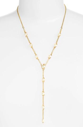 Women's Vince Camuto Imitation Pearl & Crystal Y-necklace