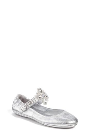 Women's Tory Burch Minnie Embellished Convertible Strap Ballet Flat .5 M - Grey
