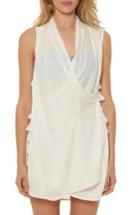 Women's Red Carter Wrap Cover-up Dress - White