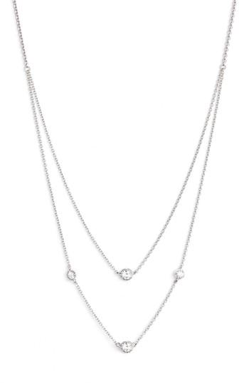 Women's Bony Levy Mila Double Layer Diamond Station Necklace (nordstrom Exclusive)