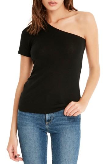 Women's Michael Stars One-shoulder Tee, Size - Black