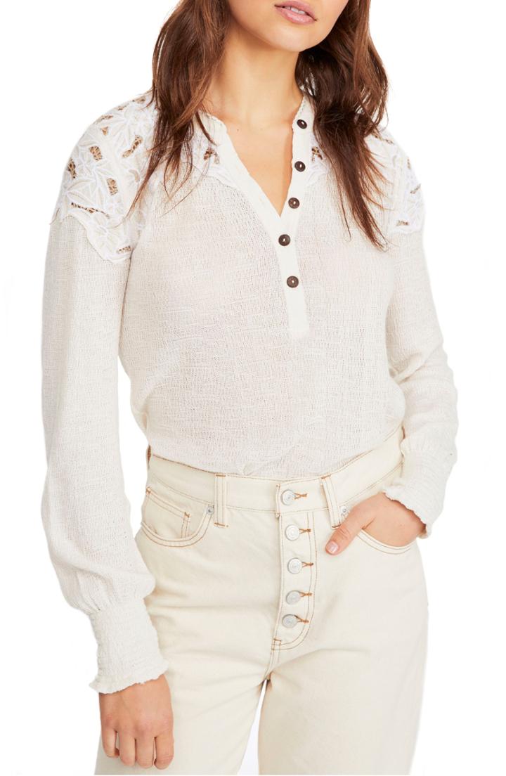 Women's Free People Easy Breezy Henley - Ivory