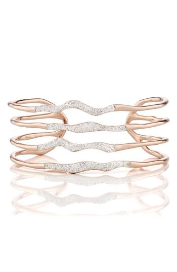 Women's Monica Vinader Diamond Large Hero Wave Cuff Bracelet