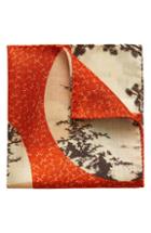 Men's Eton Trees Print Wool Pocket Square, Size - Yellow