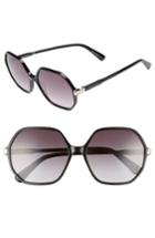 Women's Longchamp 59mm Gradient Lens Hexagonal Sunglasses - Black