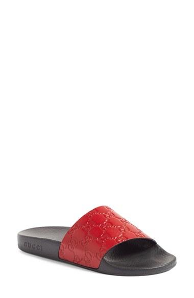 Women's Gucci Pursuit Logo Slide Sandal Us / 34eu - Red