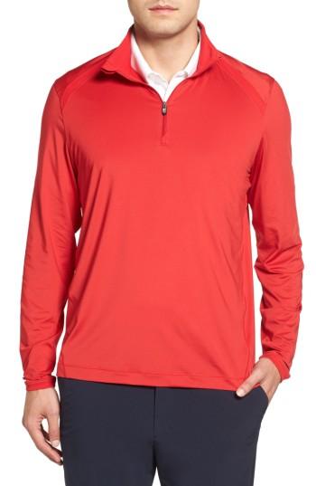 Men's Cutter & Buck Williams Half Zip Pullover - Red