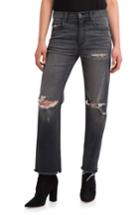 Women's Jordache Heather Ripped Straight Leg Jeans - Black