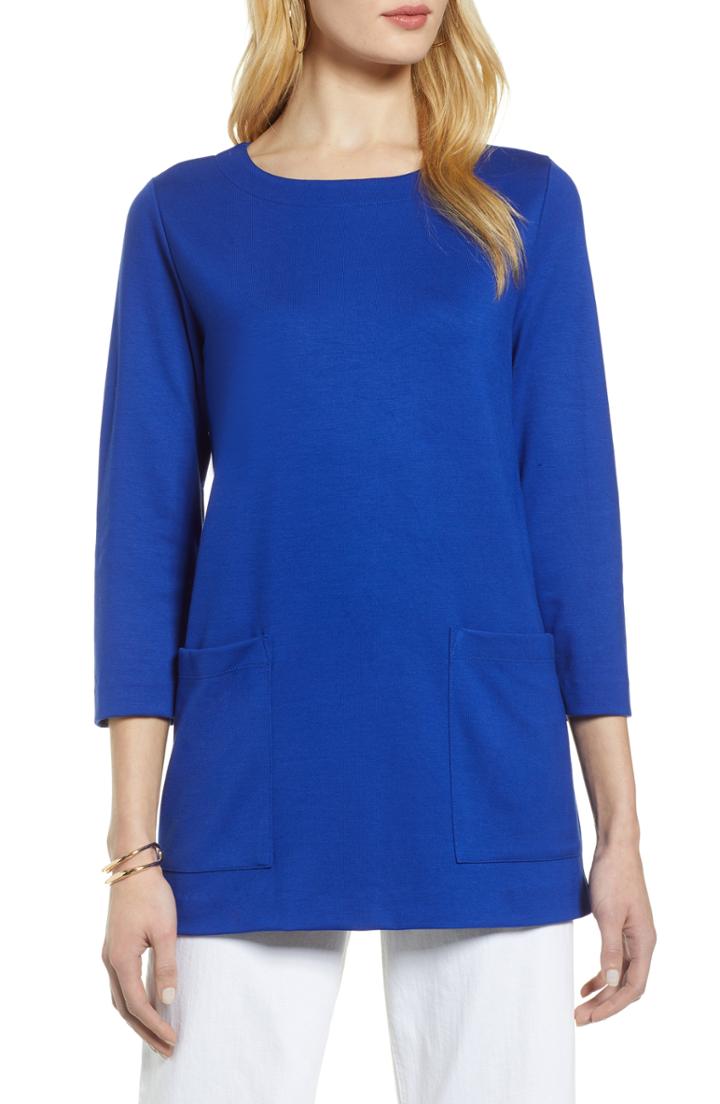 Women's Halogen Patch Pocket Tunic - Blue