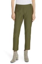 Women's Eileen Fisher Stretch Crepe Ankle Pants, Size Xx-small - Green (regular & ) (online Only)