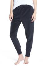 Women's Brunette The Label Blonde Embroidered Velour Jogger Pants - Black