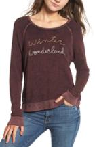 Women's Sundry Active Winter Wonderland Sweatshirt - Burgundy
