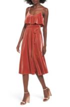 Women's June & Hudson Velvet Midi Dress - Orange
