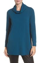 Women's Eileen Fisher Drape Neck Jersey Top, Size - Blue