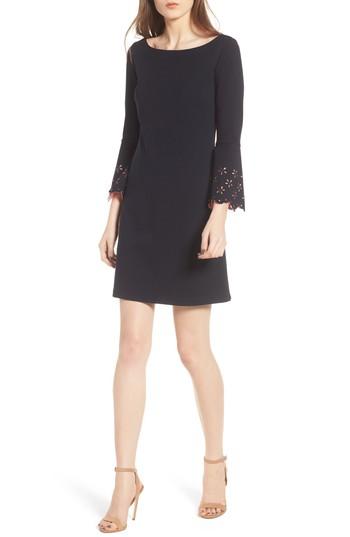 Women's Bailey 44 Daisy Eyelet Cuff Sheath Dress - Blue
