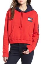 Women's Tommy Jeans '90s Contrast Crop Hoodie - Red