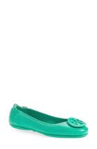 Women's Tory Burch 'minnie' Travel Ballet Flat With Logo M - Blue