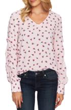 Women's Cece Scattered Ditsy Gathered Sleeve Blouse, Size - Pink