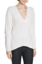 Women's Brochu Walker Allina Fringe Detail Cashmere Sweater - Ivory