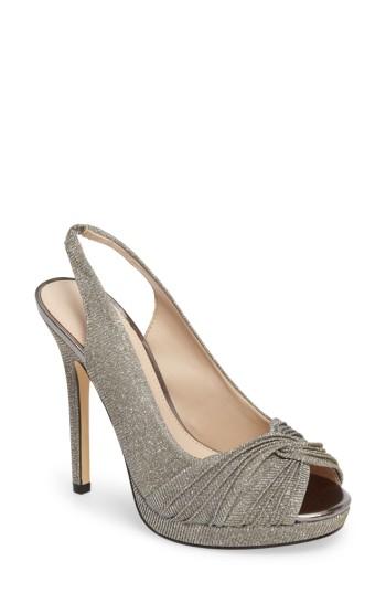 Women's Nina Felyce Peep Toe Slingback Pump M - Metallic