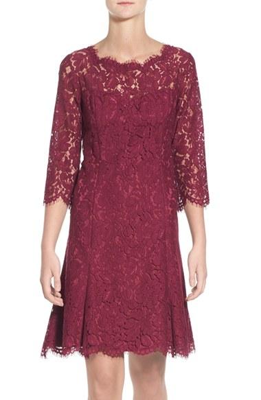 Women's Eliza J Lace Fit & Flare Dress - Purple