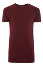 Men's Topman Muscle Fit Longline T-shirt - Burgundy