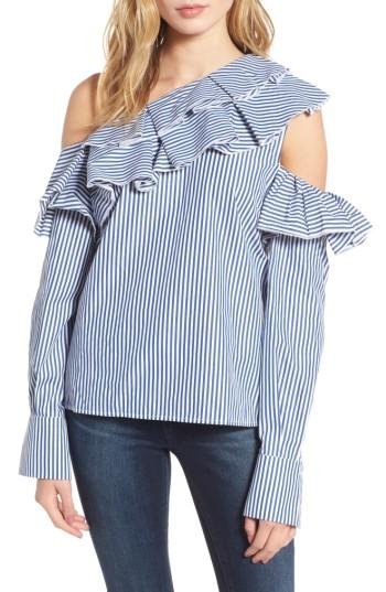 Women's Leith Ruffle One-shoulder Blouse - Blue