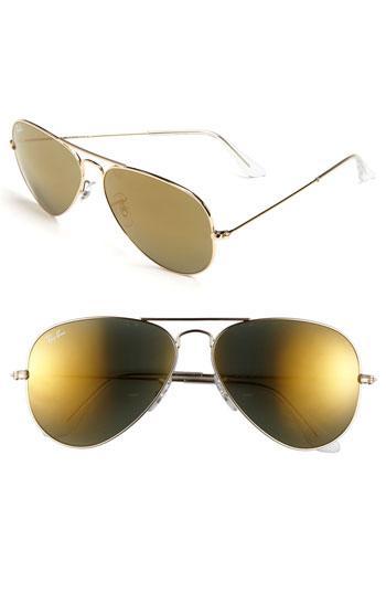 Ray-ban 'original Aviator' 58mm Sunglasses Gold/ Mirror