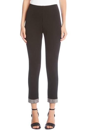 Women's Karen Kane Piper Rhinestone Hem Skinny Pants - Black