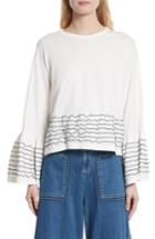 Women's See By Chloe Stitched Cotton Top - White