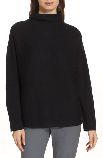 Women's Eileen Fisher Organic Cotton Blend Sweater - Black