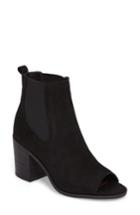 Women's Lucky Brand Kassidy Open Toe Chelsea Bootie .5 M - Black