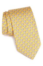 Men's Salvatore Ferragamo Elephant Print Silk Tie, Size - Yellow