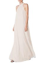 Women's Ceremony By Joanna August 'elena' Halter Style Chiffon A-line Gown - Beige