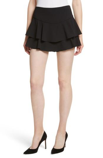 Women's Alice + Olivia Paloma Ruffle Skort - Black