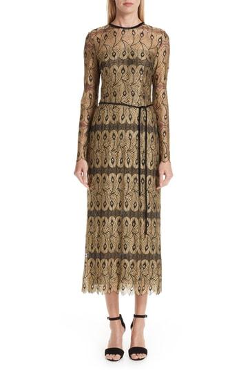 Women's Yigal Azrouel Peacock Lace Open Back Dress - Black