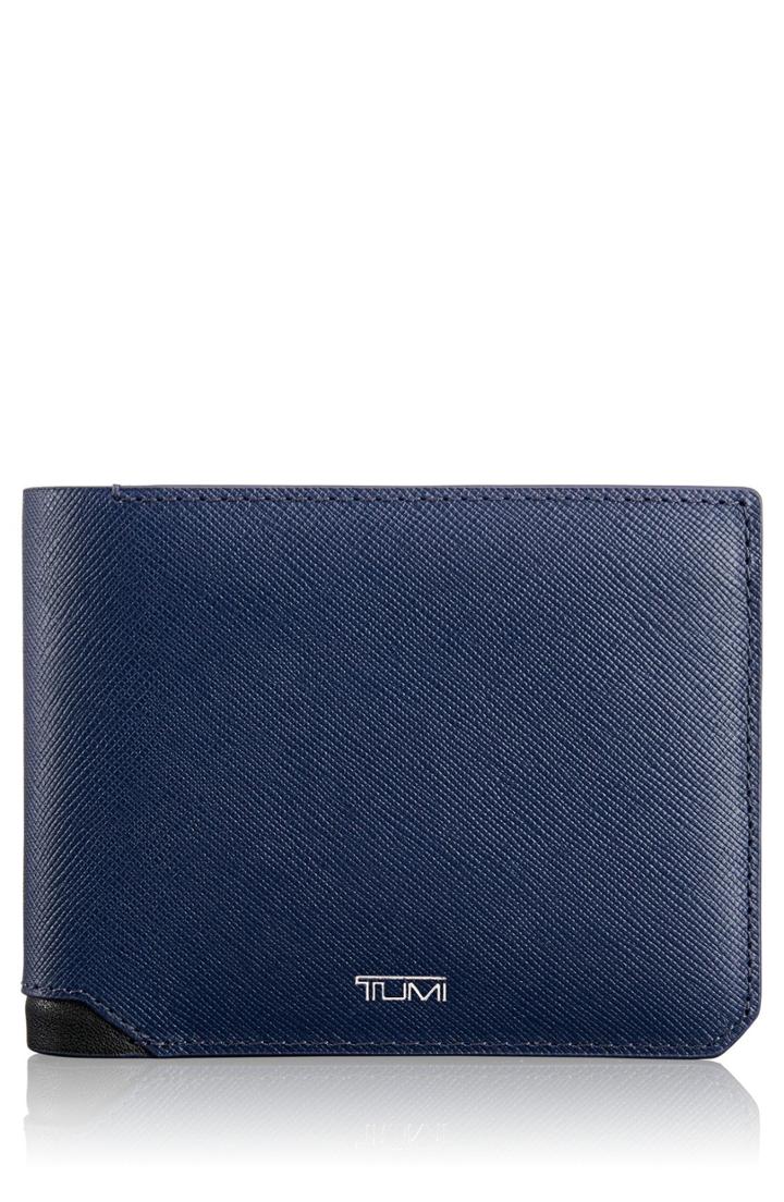 Men's Tumi Mason Global Leather Wallet With Removable Passcase - Blue