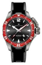 Men's Hamilton Khaki Navy Frogman Automatic Silicone Strap Watch, 46mm