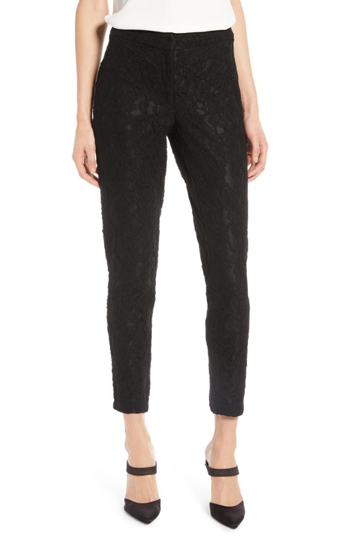 Women's Halogen Lace Straight Leg Pants - Black