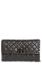 Women's Valentino Matelasse Rockstud Spike Leather Wallet On A Chain -