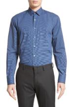 Men's Lanvin Grosgrain Trim Woven Check Sport Shirt