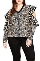 Women's Rachel Rachel Roy Ruffle Sleeve Leopard Sweater