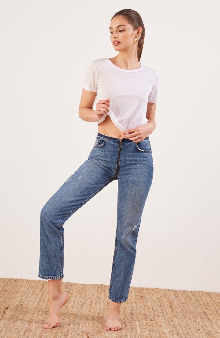 Women's Reformation Zip Crop Straight Leg Jeans