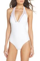 Women's Ted Baker London Mesh Panel One-piece Swimsuit - White