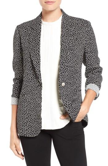 Women's Foxcroft Dot Print Blazer - Black