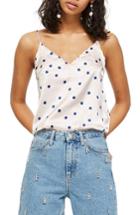 Women's Topshop Spot Scallop Camisole Top Us (fits Like 0) - Pink