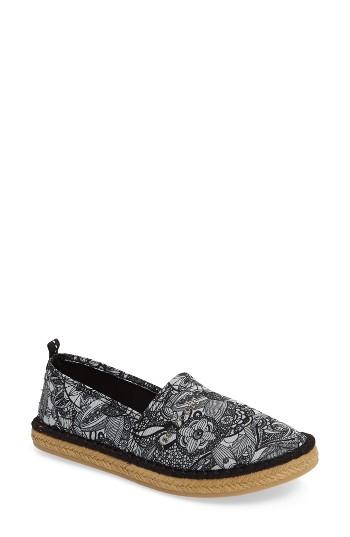 Women's Sakroots Eton Espadrille Flat M - Black