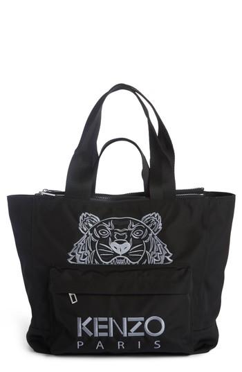 Kenzo Large Kanvas Embroidered Tiger Tote - Black